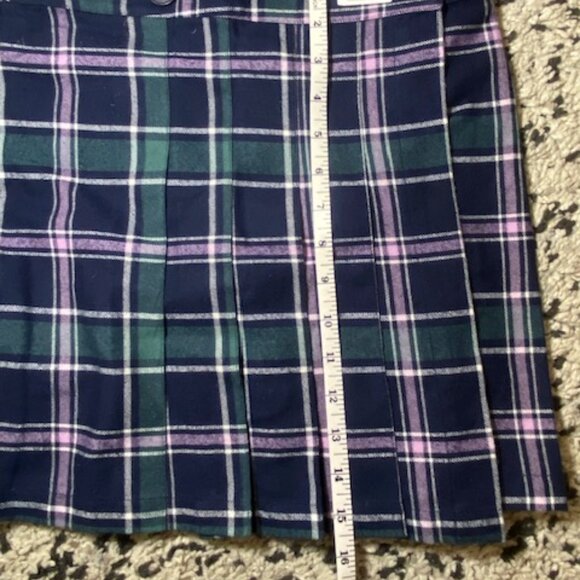 Preppy Plaid mini Skirt US 00 26 inch (UK Age 12-13) Brand new Pleats Blue M&S - Picture 10 of 10